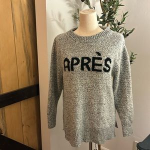 Log Lou and grey apres ski sweater size medium